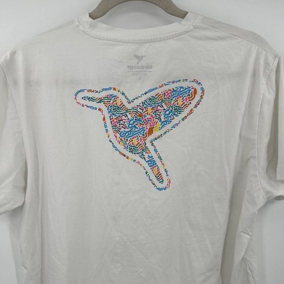 Birddogs White Short Sleeve Bird Design Stretch T-Shirt Size Large - Picture 6 of 8